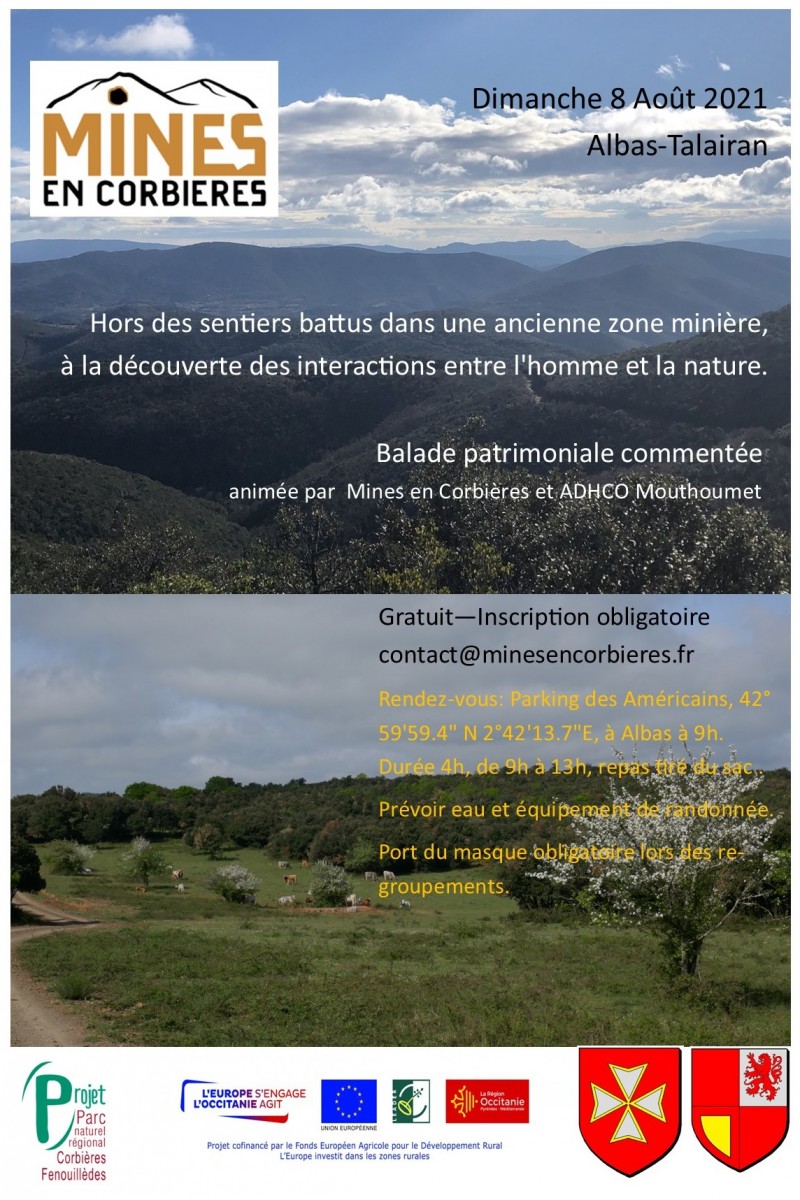 affiche sortie mines en corbières 2021